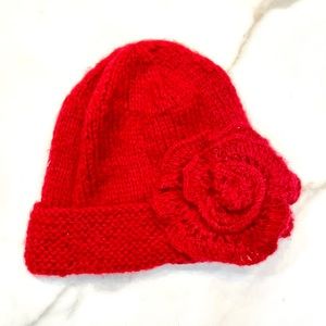 Red Wool Beanie Hat